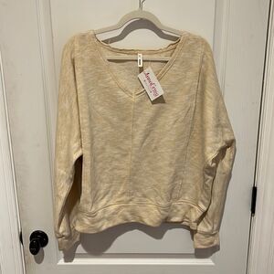 New Wishlist Oatmeal Raw Edge Sweatshirt